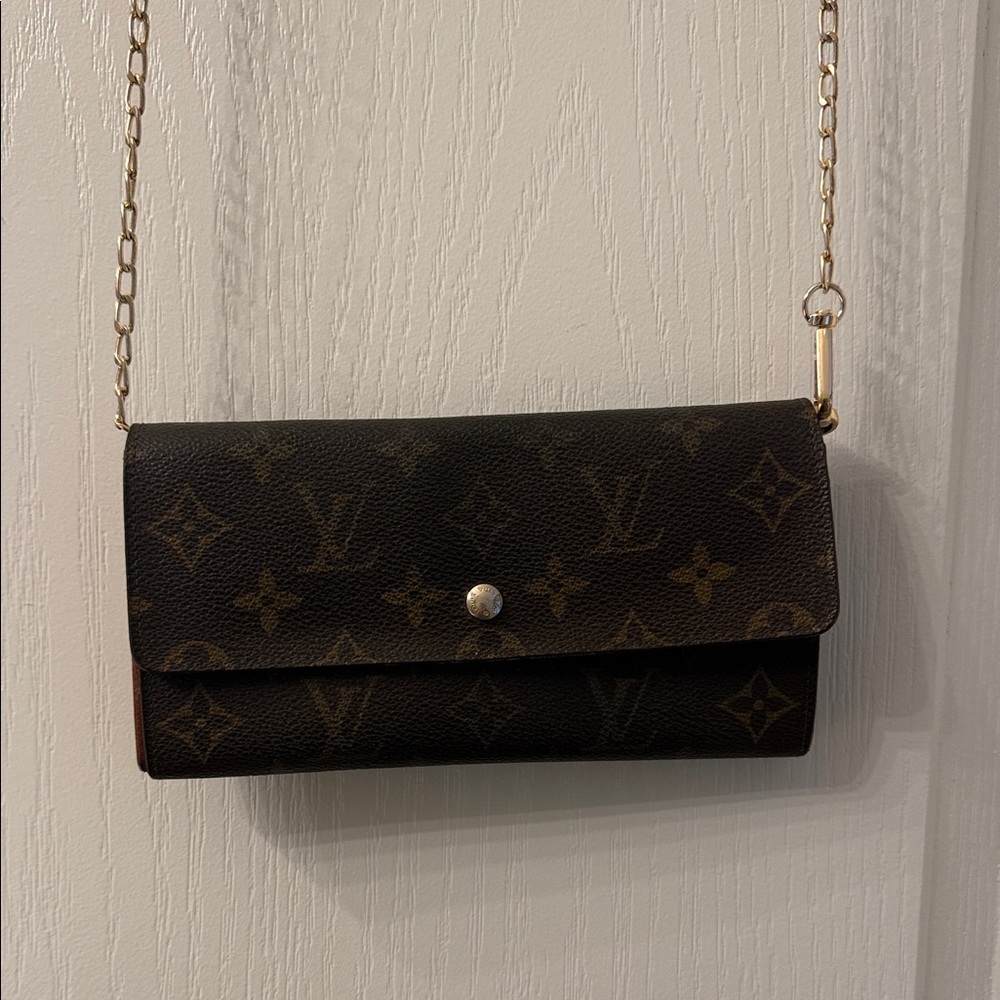 Luxury Brown Designer Chain Wallet